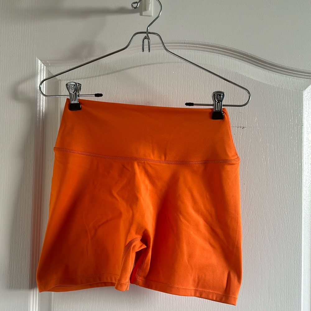 Women's Athletic High-Rise Shorts — Orange